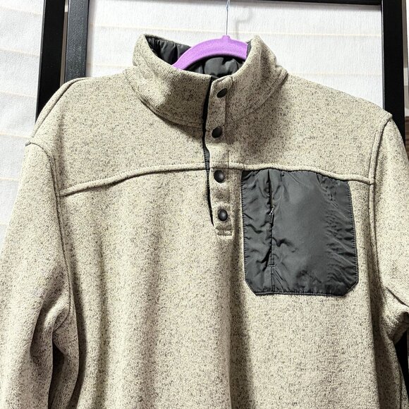 Iceburg Outerwear Men’s M Gray Snap Neck Fleece Pullover Mock Collar Jacket - Picture 3 of 8